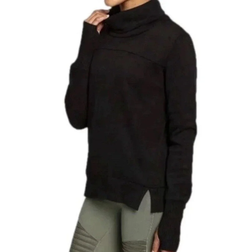 ALO YOGA Haze Long Sleeve Black Sweat Top Yoga Women's Sweatshirt Size XS